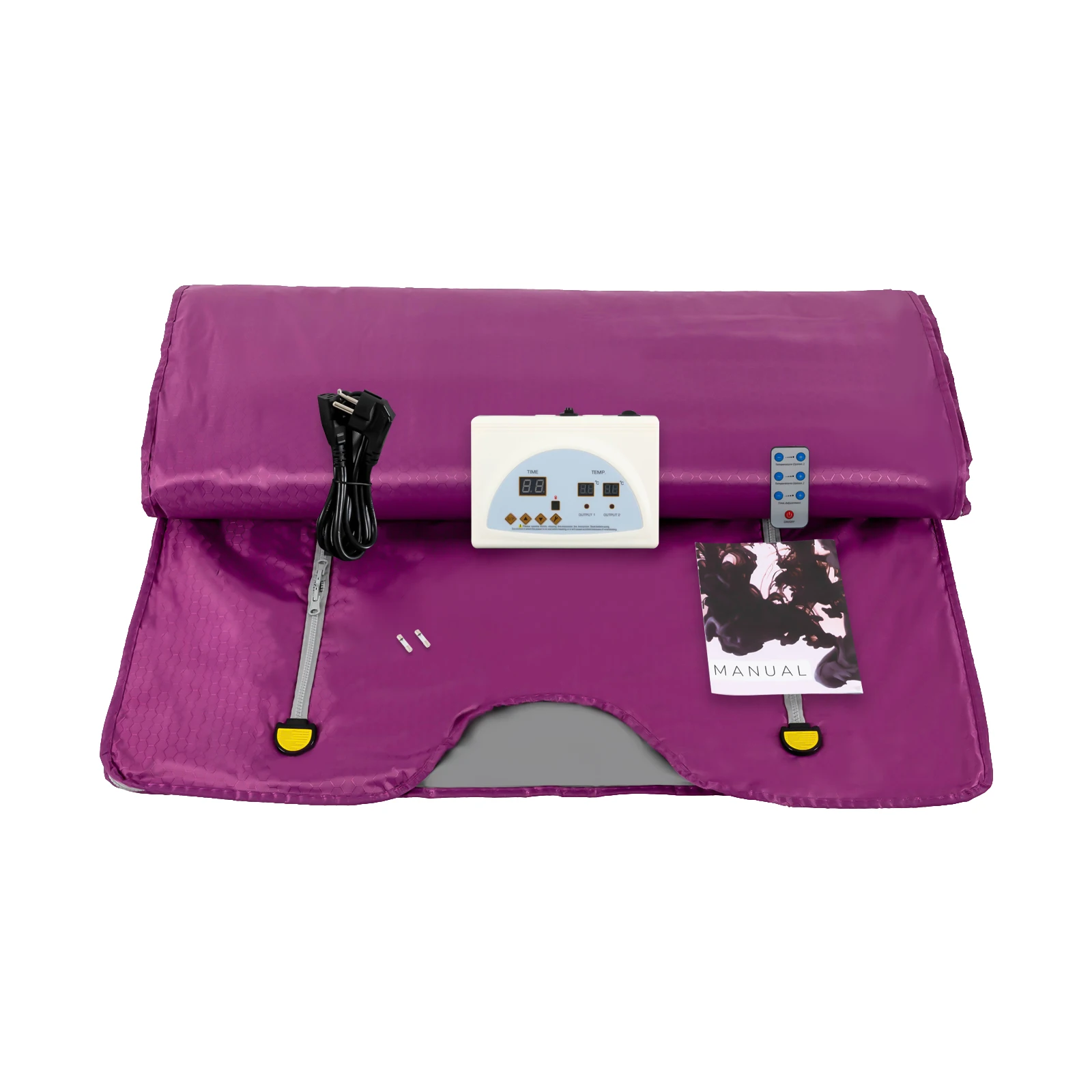 بطانية ساونا محمولة 180*80 سنتيمتر ، 650 واط 220 فولت/110 فولت قابلة للطي بطانية تدفئة الوقت كيس بخار العرق مع جهاز التحكم عن بعد للتخلص من السموم سبا الاسترخاء #1