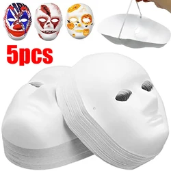 5Pcs DIY Painting Cosplay Mask DIY Women Men White Face Paper Masks To Blank Cosplay Blank Halloween Party Masks Props