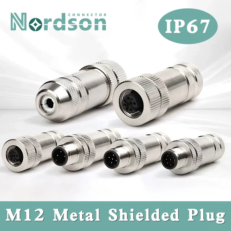

M12 Metal Screw Assembled Profinet Aviation Plug 4/5/6/8/12 Pin with Shielded Sensor Connector A/B/D-code Ethernet Connector