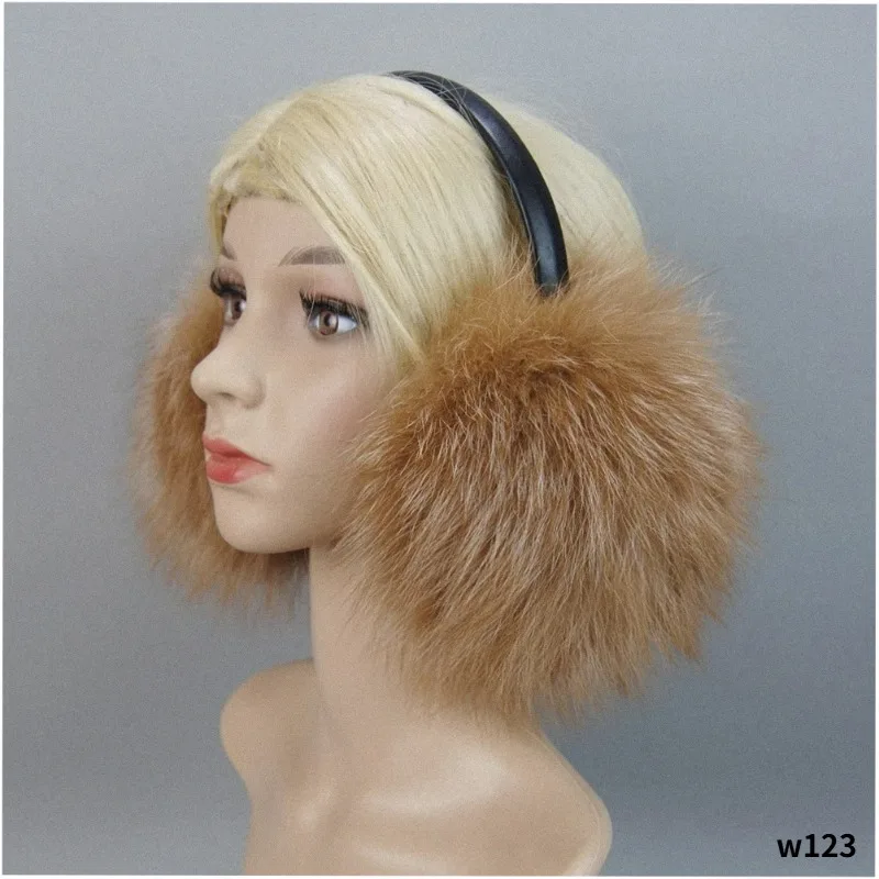 Russia Women Real Fox Fur Hang Ear Cover Warm Winter Earmuff Headwear Ear Muffs Earmuffs Cold Ear Warmer Ear Protection Headband
