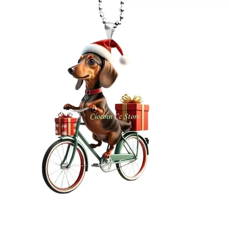 X90F X90F Acrylic Car Mirror Hanging Ornament, Dog Cycle Christmas Accent with Cord for Holiday Vehicle Use and Display Trim - Aliexpress Deal