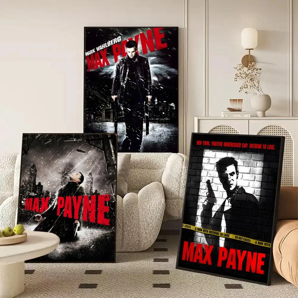 Game M-Max P-Payne Poster Waterproof Self-Stick Wall Art Stickers, Removable Wall Decor for Living Room and Bedroom