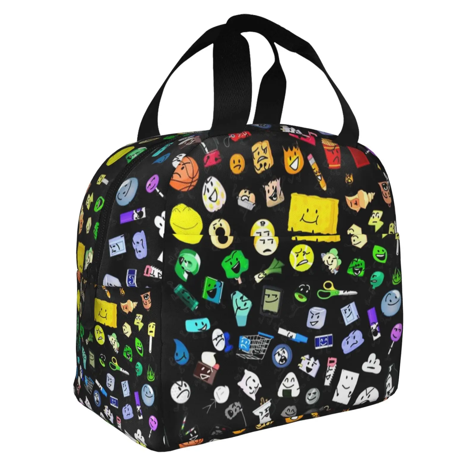 BFB and TPOT Battle for Dream Island Print Lunch Bag Portable Thermal Cooler Insulated Bento Box for Kids Food Tote Bags