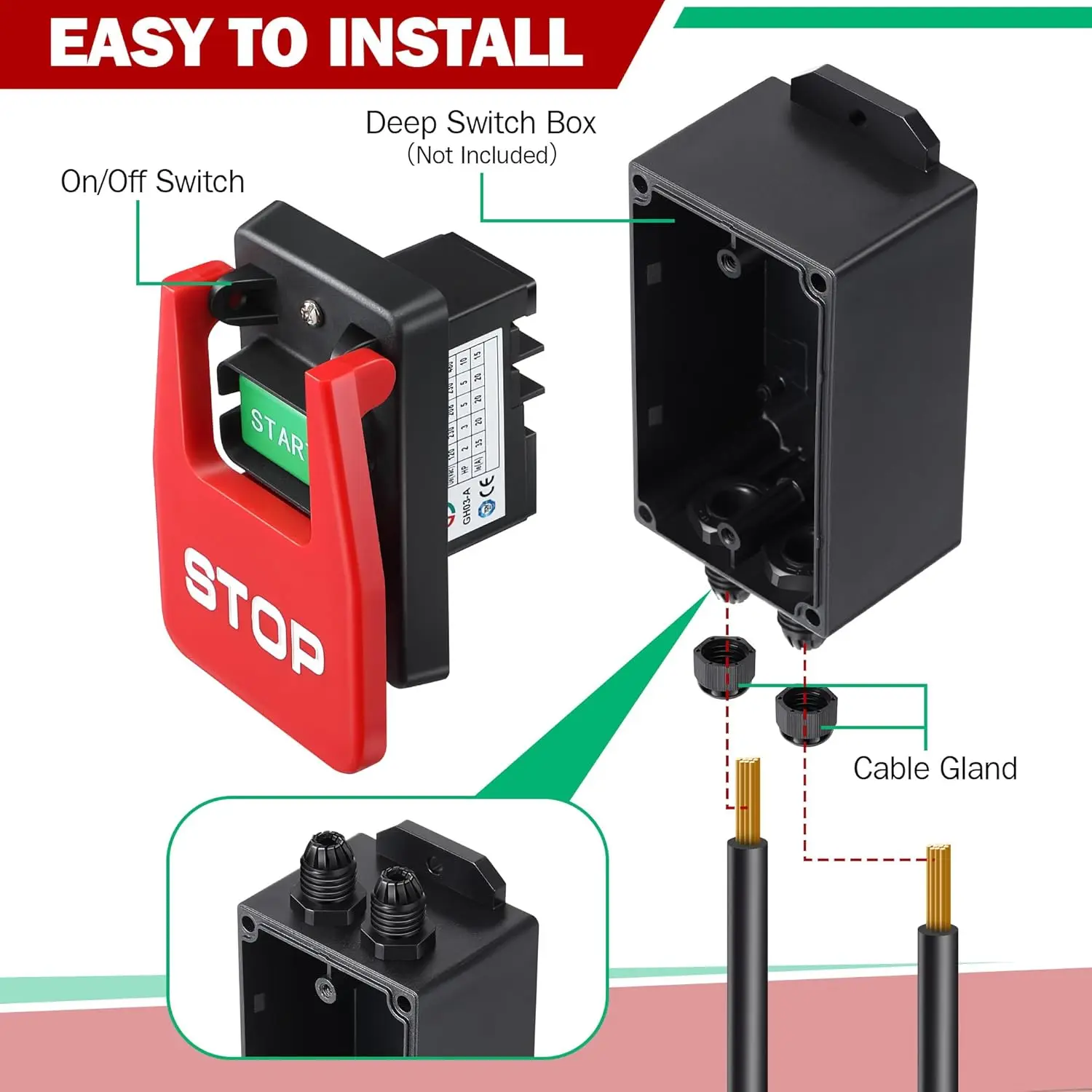 

Механический переключатель для настольных пил, однофазный выключатель питания 120 В с предохранительной остановкой, поддерживает несколько входов напряжения