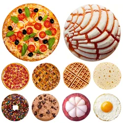 Manta realista divertida para niños y adultos, tortilla, pizza, burrito, pan, pastel, patrón de comida gigante, manta de franela sabrosa