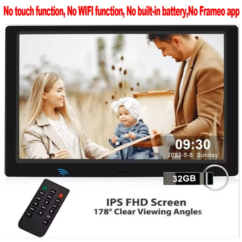 10 Inch Digital Photo Frame with 1280x800 IPS Screen Digital Picture Frame with 1080P Video Music Slideshow  Full Function