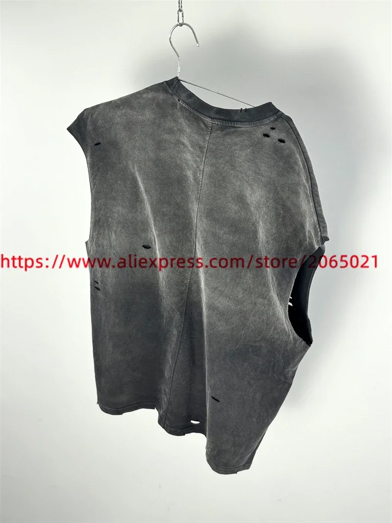 SAINT Sleeveless T Shirt Men Women Best Quality Hand Worn Tank Top Oversized Tee Casual T-Shirt