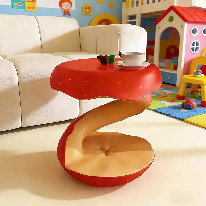 Home Decor Creative Apple Statues Side Table Home Furniture Living Room Corner Tables Balcony Leisure Small Round Coffee Tables