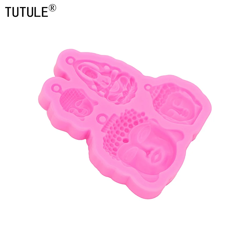 Buddha accessories Keychain earrings Silicone Molds DIY epoxy Flexible Polymer Clay Molds Buddha Statue Chocolate Silicone Mold