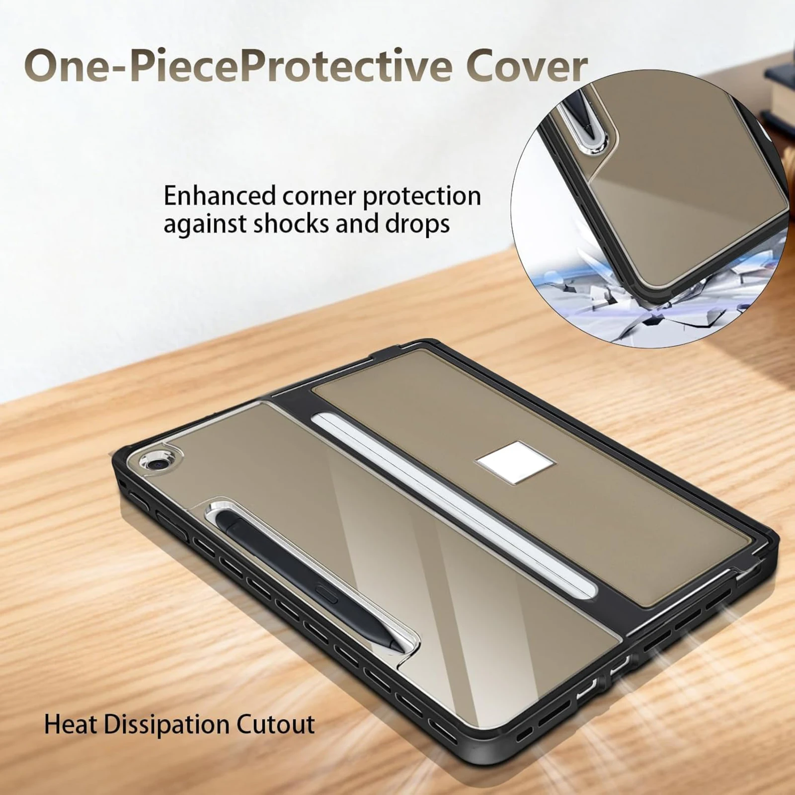 

Прочный чехол для Microsoft Surface Pro 12 дюймов 1-го поколения (2025) — Чехол с прозрачной задней панелью для клавиатуры Type Cover