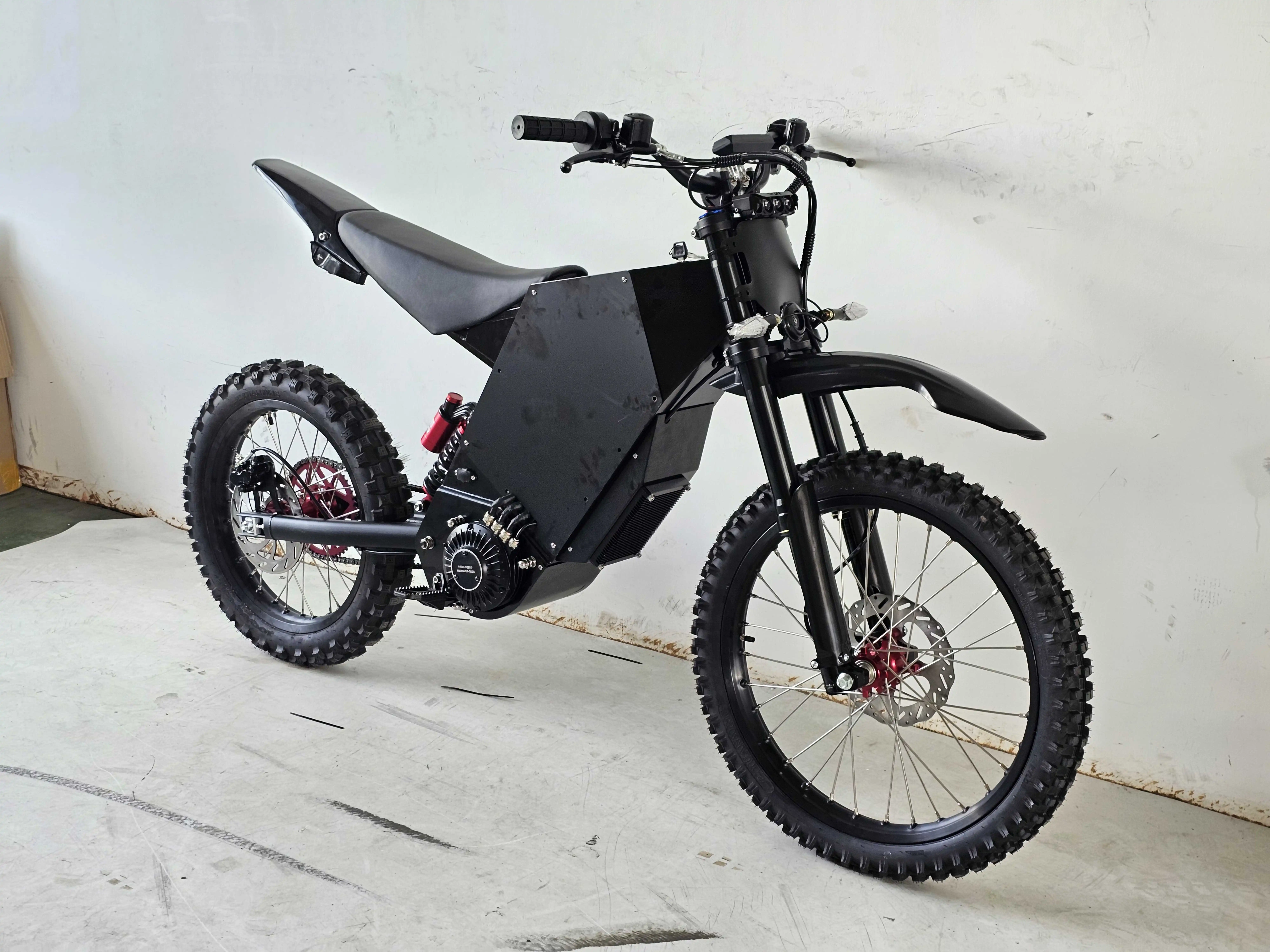 Stealth Bomber 2026 Electric Dirt Bike Off-Road Fat Tire Mountain E-Motorcycle Central Motor 72V Integrated Battery Disc Brake