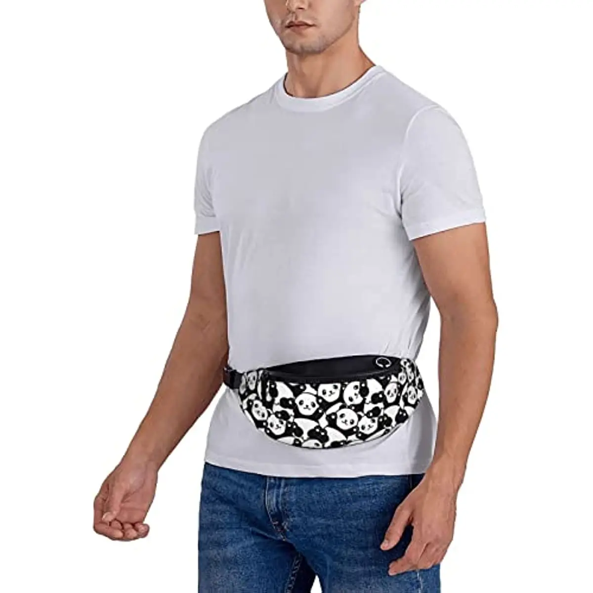 Grappige Panda heuptas heuptasje buitensport en vrije tijd Messenger Bag Crossbody borsttas voor mannen en vrouwen Casual