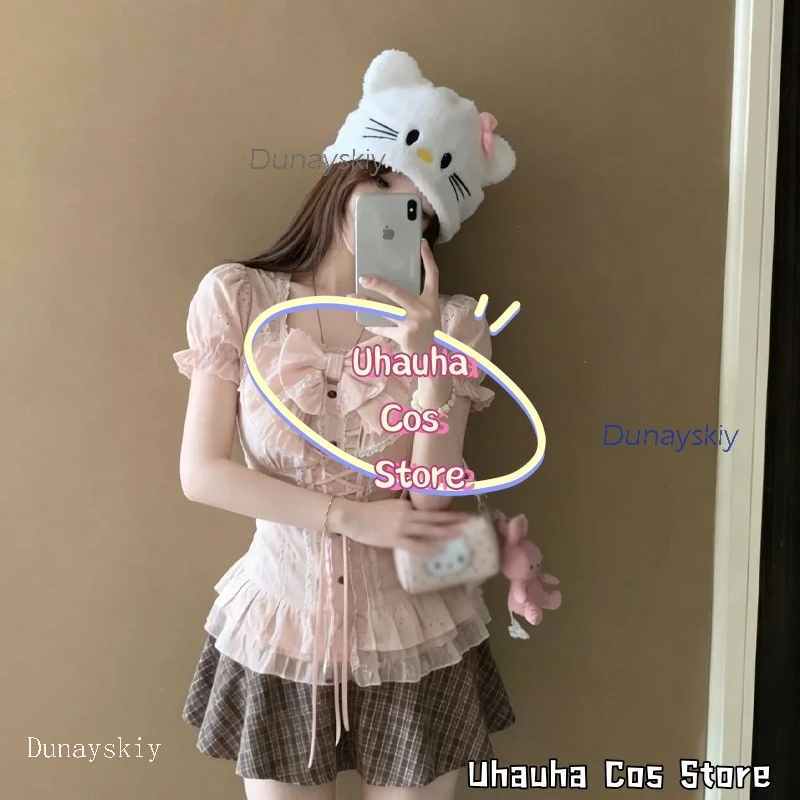 Uhauha Cos*NANA Rococo Style Komatsu Nana Cosplay Costume Pink Date Outfits Vintage Retro 4pc Waistcoat Skirt Shirt Camisole view 2