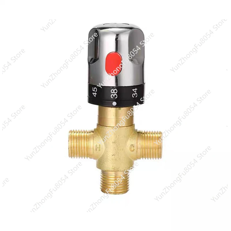 

All-copper thermostatic pipe valve, small kitchen treasure, solar electric water heater temperature control mixing valve