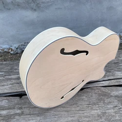 In Stock DIY Electric Guitar Body, Unfinished Thick Full Hollow Body, Single Cut F Holes, High Quality, Free Shipping