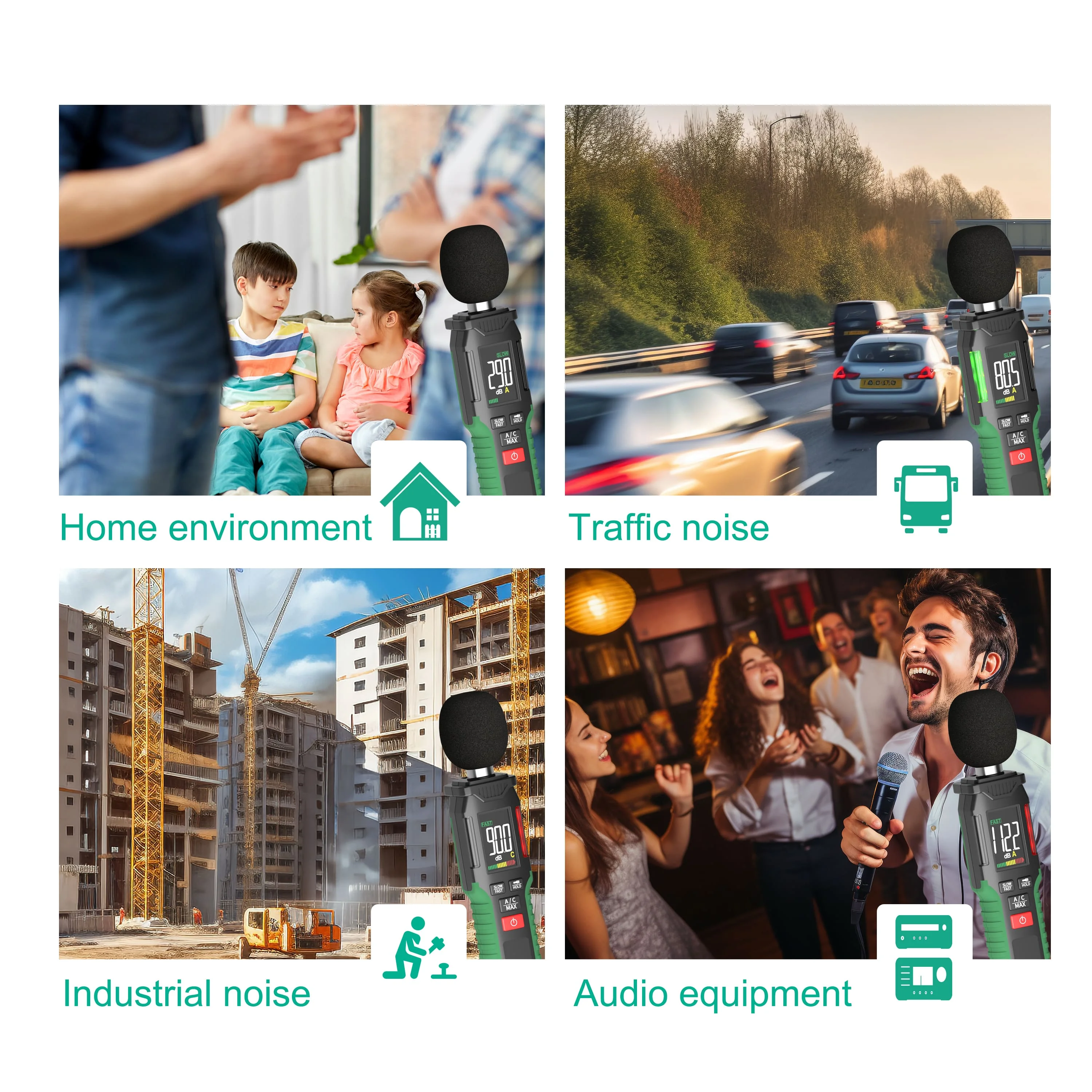 MASTFUYI FY8837 Digital Sound Level Meter Noise Meter Sound Level Indicator 30-130dB Decibel Meter Detection Decibel Meter