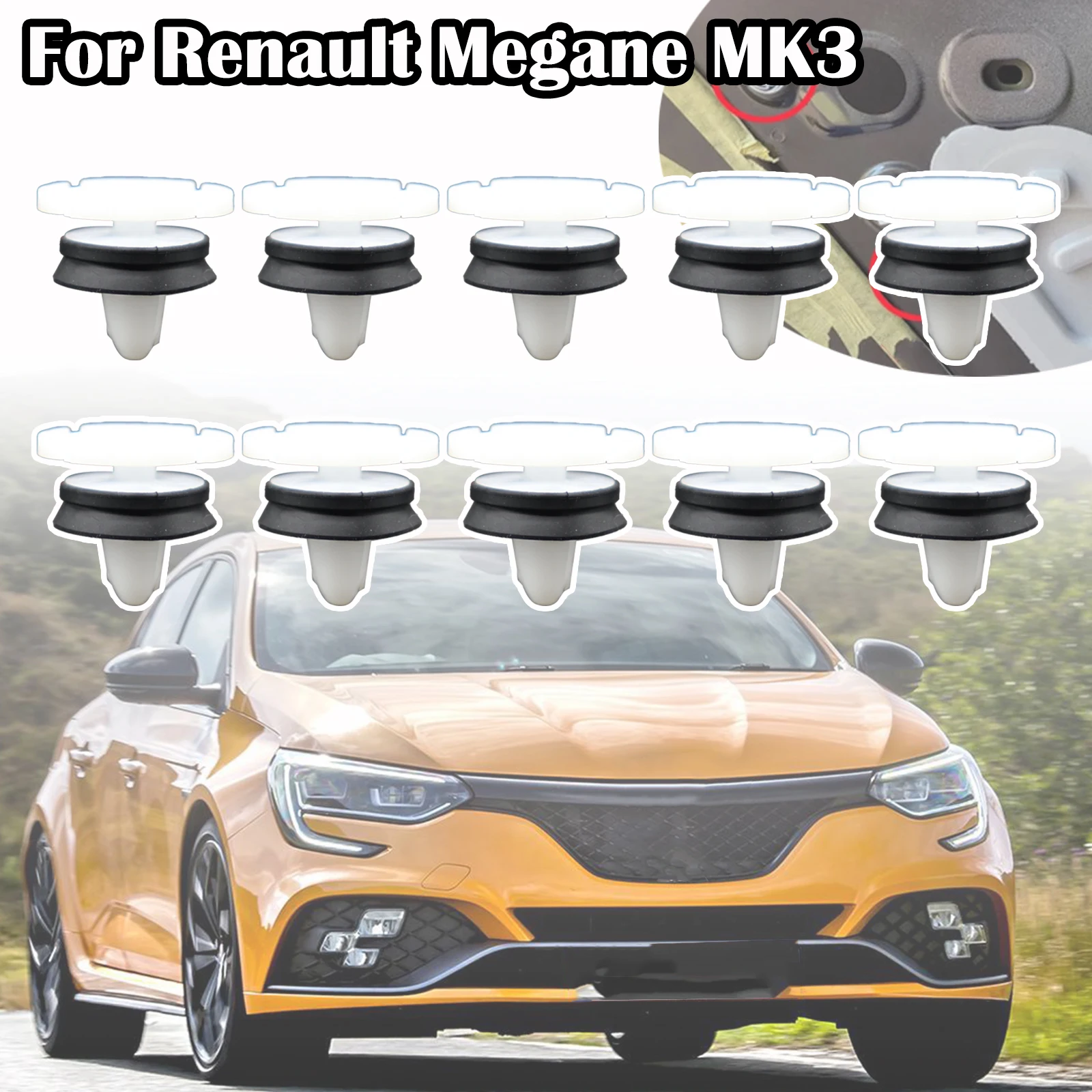 

For Renault Megane MK3 Car Door Panel Card Trim Clips Fastener Rivet Upholstery Accessories 2009 2010 2011 2012 2013 2014 - 2017