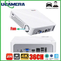 H.265 8MP NVR with Face Human Support Xmeye Pro App Mobile Monitoring 36CH 32CH 16CH 10CH 4K H.265 NVR HD 3840*2160 Output