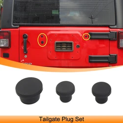 Car Tailgate Plug Set Spare Tire Carrier Delete Rubber Replacement Accessories Black for Jeep Wrangler JK 2007-2017 2/4-Door