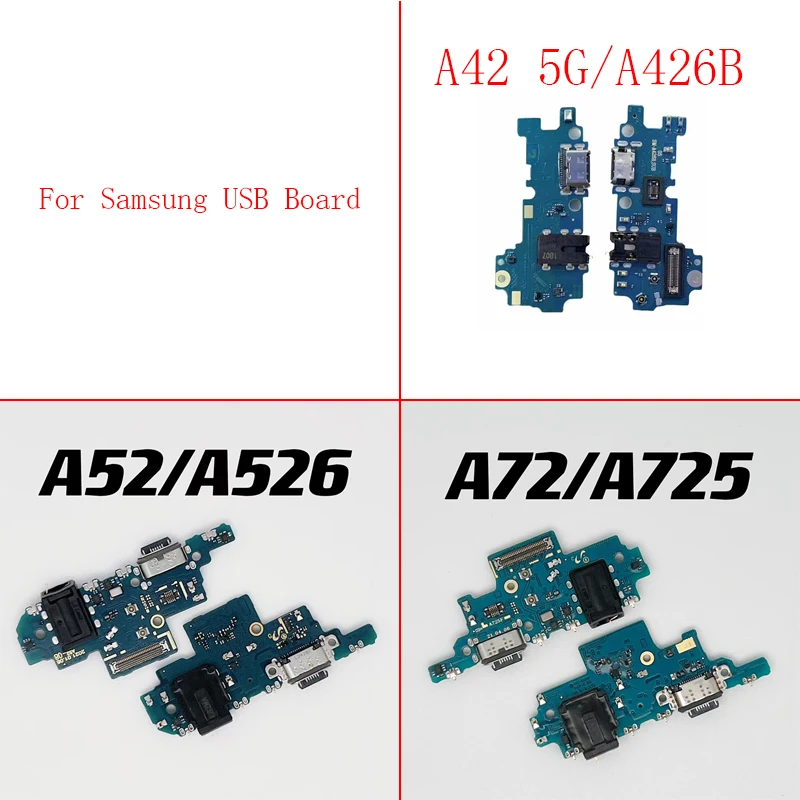 USB Charging Port Dock Connector Flex Cable For Samsung A72 A725F A42 A426B A52 5G A525F A526B Charger Board Microphone Module