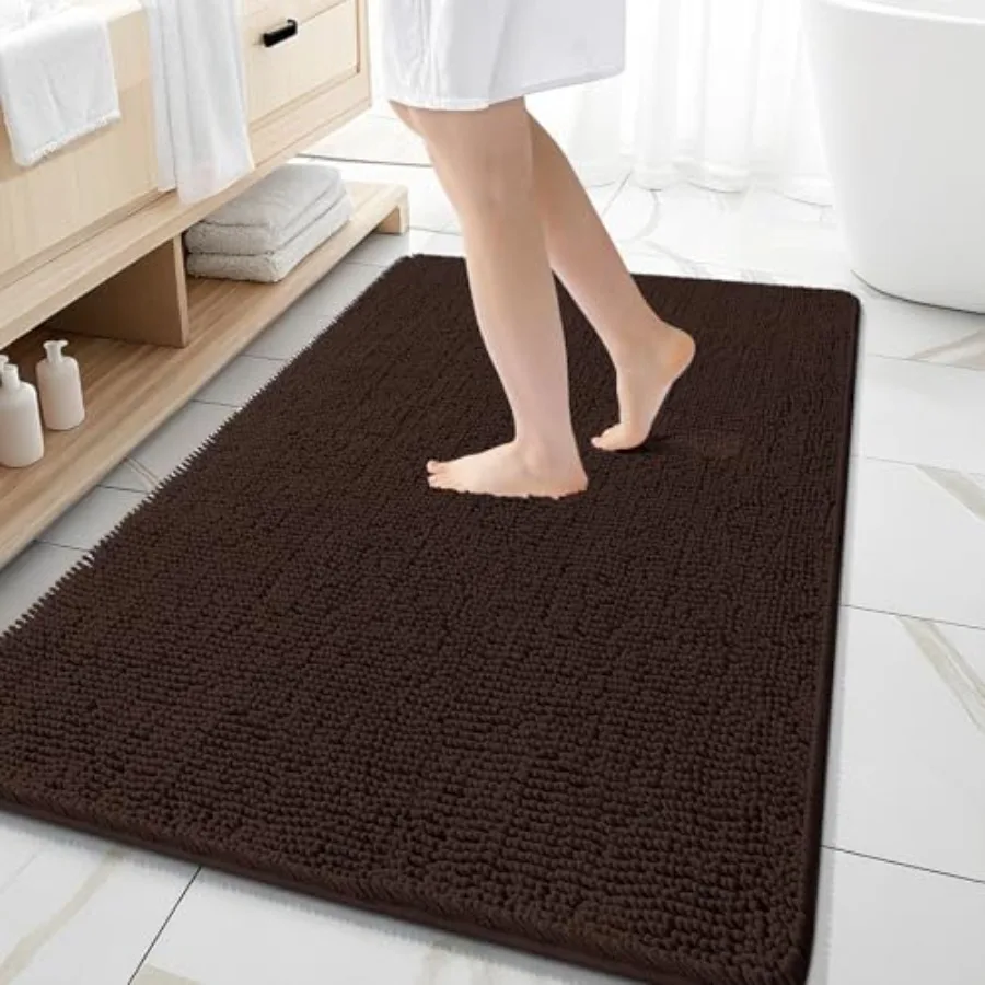 

Large Bathroom Rugs 59x35 Extra Soft Absorbent Chenille Bath Rugs Rubber Backing Quick Dry Machine Washable Bath Mats for Bathr
