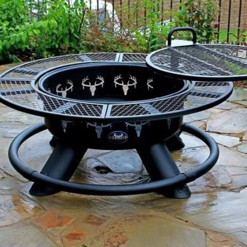 2026 Wholesale Outdoor Corten Factory Garden Table Patio Firepit Table Gas Grill Camping Steel Fire BBQ Pit