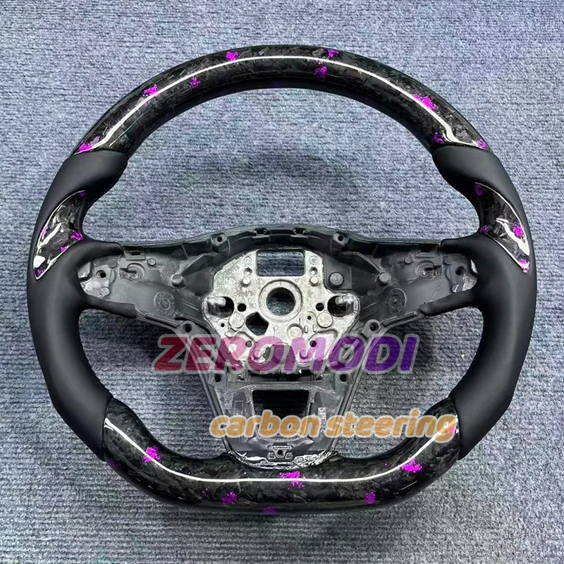 

Custom Carbon Fiber Steering Wheel Perforated Leather Sport Racing Steering Wheel For VW Volkswagen T-cross Magota