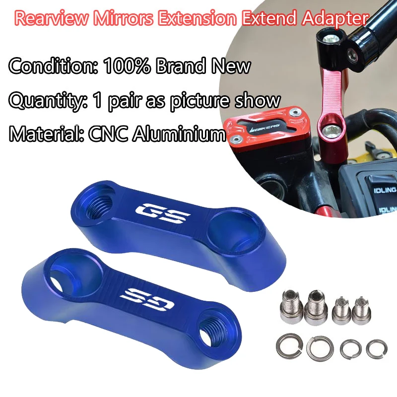 Motorcycle Rearview Mirrors Extension Riser Mirror Extender Adapters Riser Supplies Rear View Base Mirrors For bmw gs motorrad