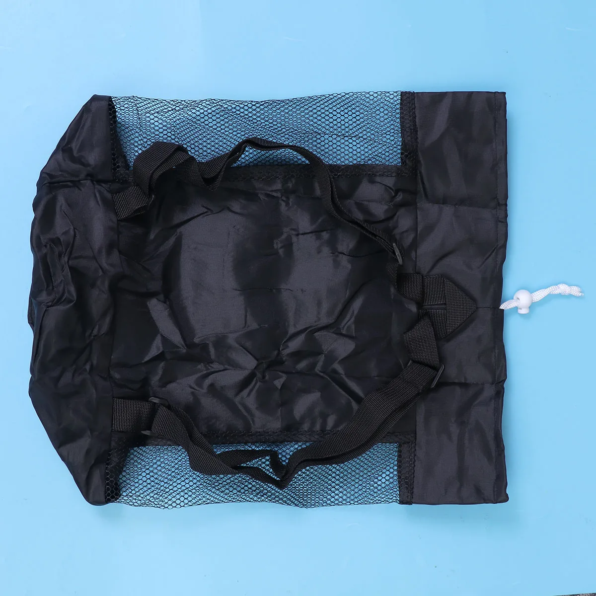 Kinderrugzak Strand Mesh Tote Bag Opvouwbare opbergtas Zandspeelgoed Zeeschelptas Baggergereedschapstas voor tieners Kinderen (zwart)