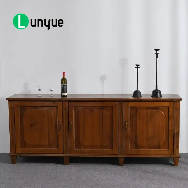 European Antique Recycled Wood Sideboard Retro Rural Living Room Furniture Vintage Storage Cabinet Solid Wood Home Decor