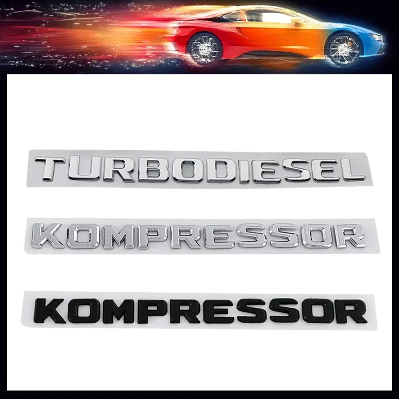 3D for CLK SLK SL CLS ML A B C S R Class TURBODIESEL KOMPRESSOR compressor car Hood Fender trunk Rear Decal Emblem Badge Sticker