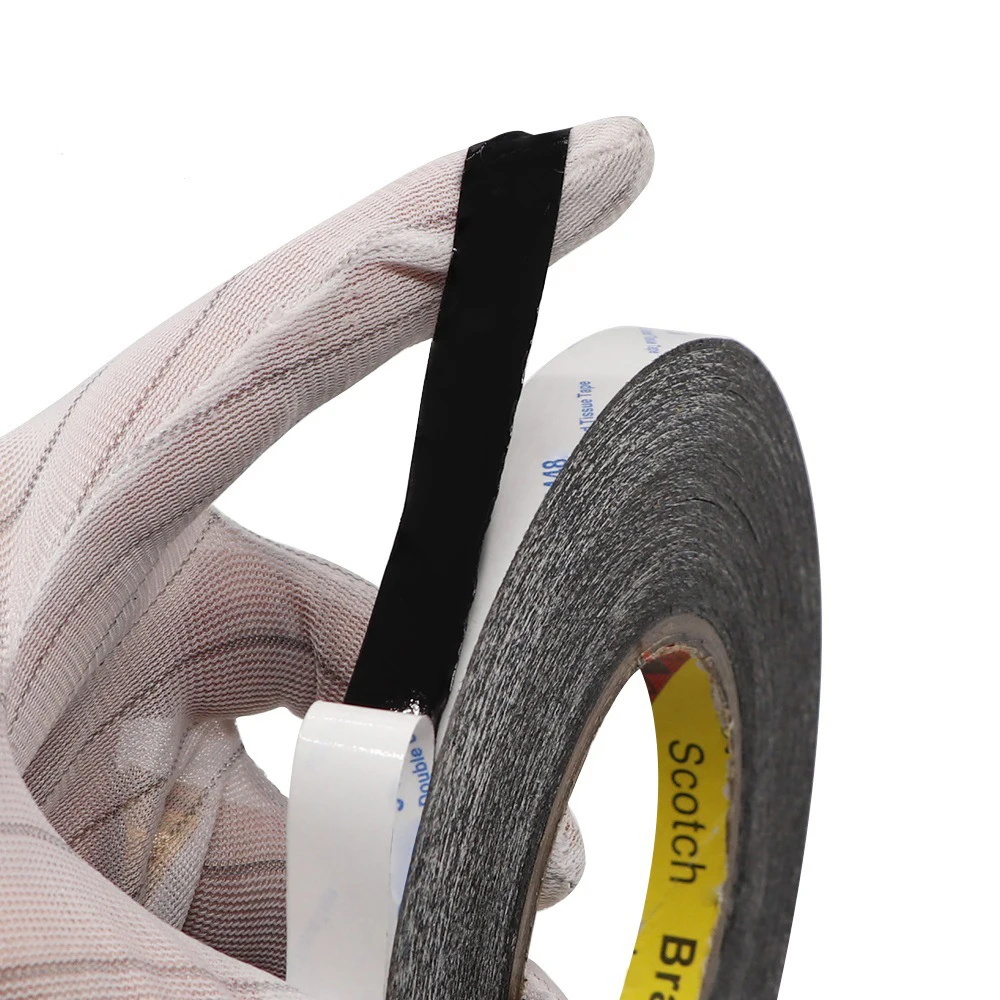 1-2pcs 1MM 50meters Black Brand New  Double Side Adhesive Tape Fix For Cellphone Touch Screen LCD