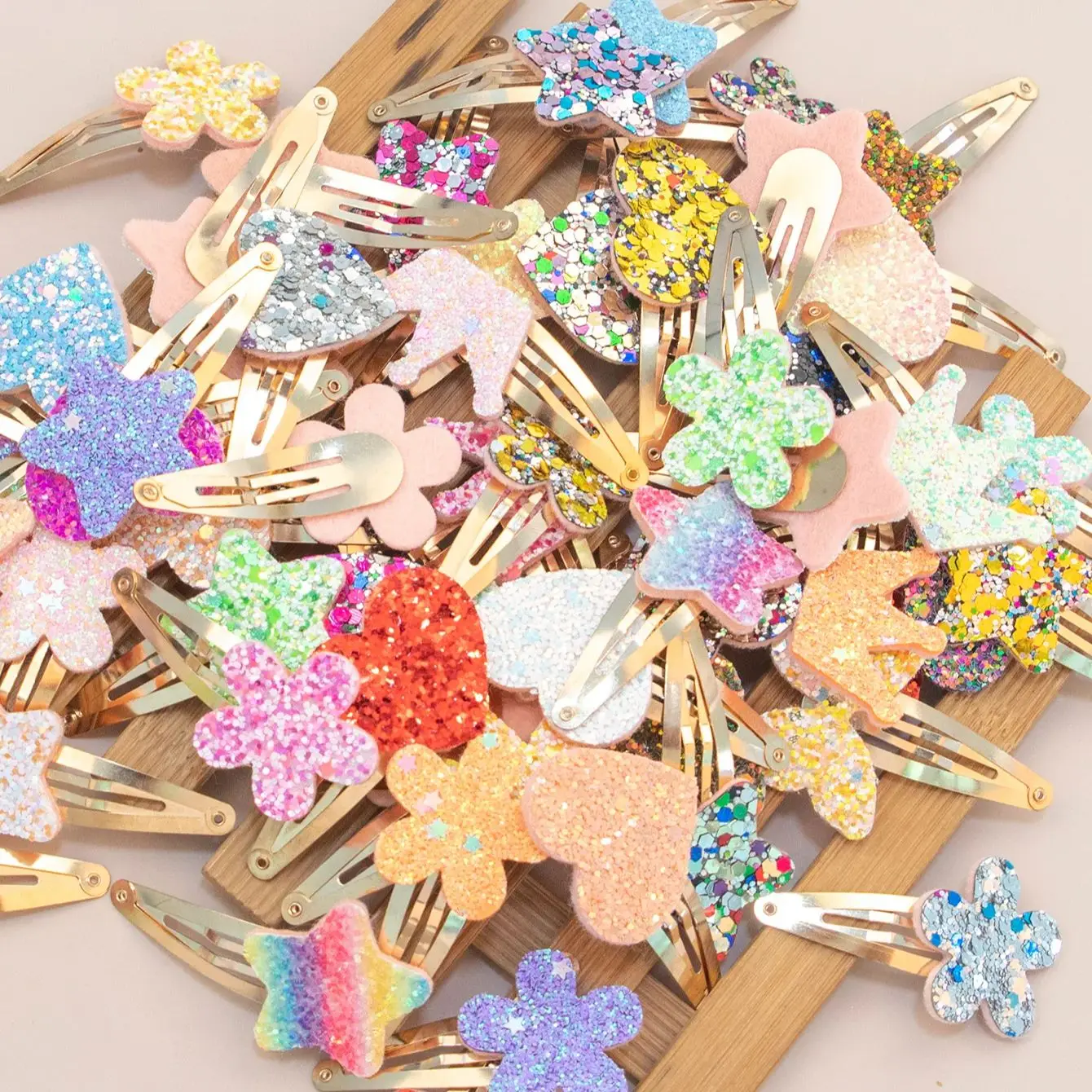 10/20/30pcs Girls Cute Star Hair Clips Kids Lovely Heart Flower Crown Hairpins Headband Barrettes Kids Hair Accessories