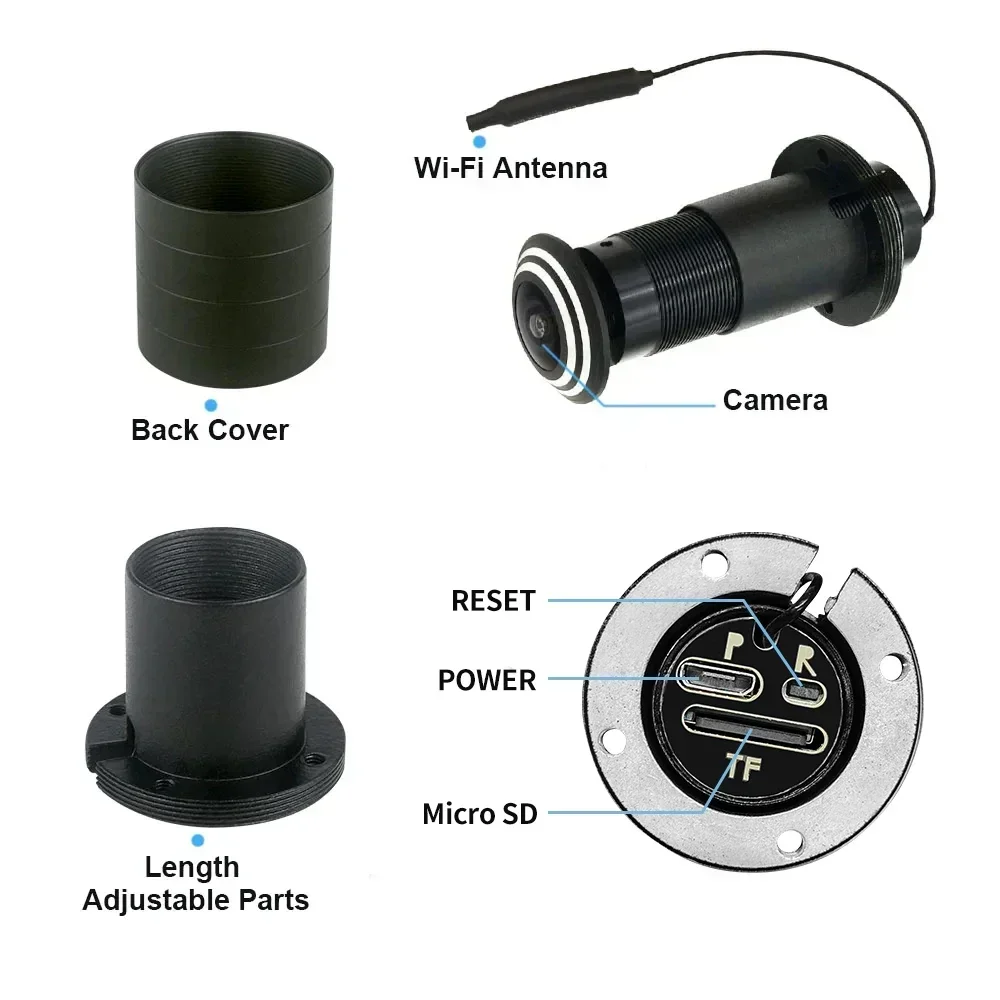 2MP Wifi Camera Tuya Smart Video Peephole Camera Motion Detection Door Viewer Video-eye Wireless Two-way Audio Home Security Cam