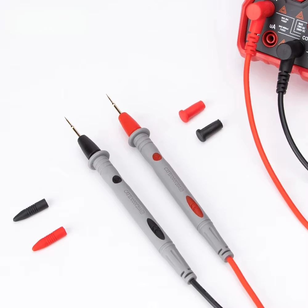 Puntas de prueba universales de silicona de 20A 1000V para multímetro digital, compatibles con Vichy y Fluke, con punta de aguja para multímetro.