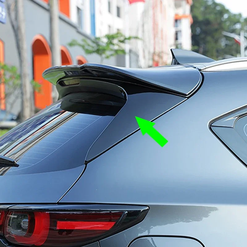 For Mazda CX-5 CX5 2017-2025 Glossy Black Rear Window Side Wing Winglet Triangle Spoiler Cover Trim Car Styling view 2