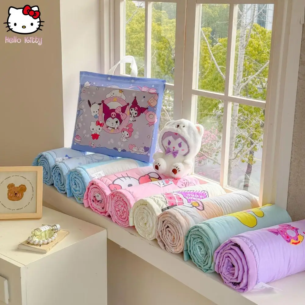 

Детское одеяло Hello Kitty Cinnamoroll Sanrio, мягкое одеяло с героями мультфильмов, радужное одеяло, тонкое крутое одеяло для дивана, спальни, двухслойная пряжа