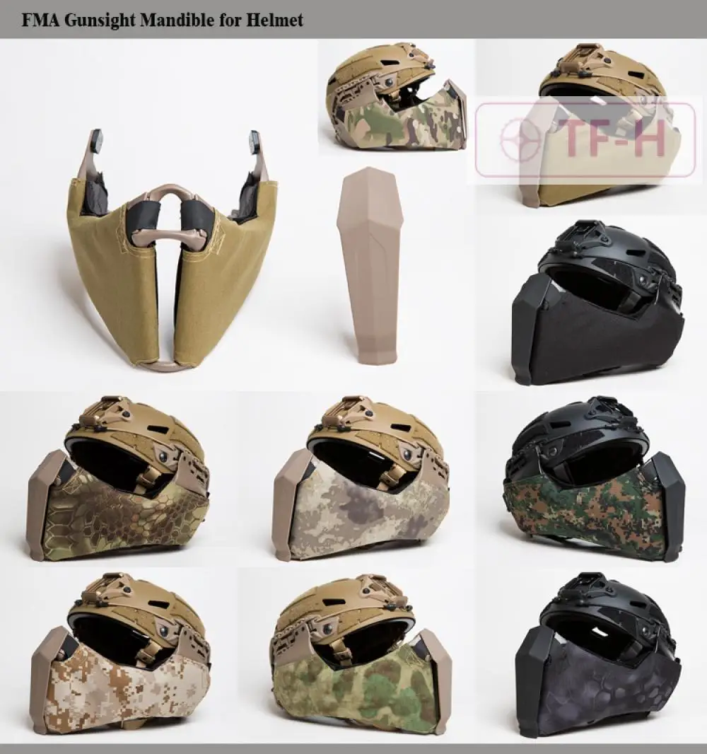 FMA Gunsight Mandible Tactical Half Face Mask for Highcut Helmet Side Guide Rail TB1304