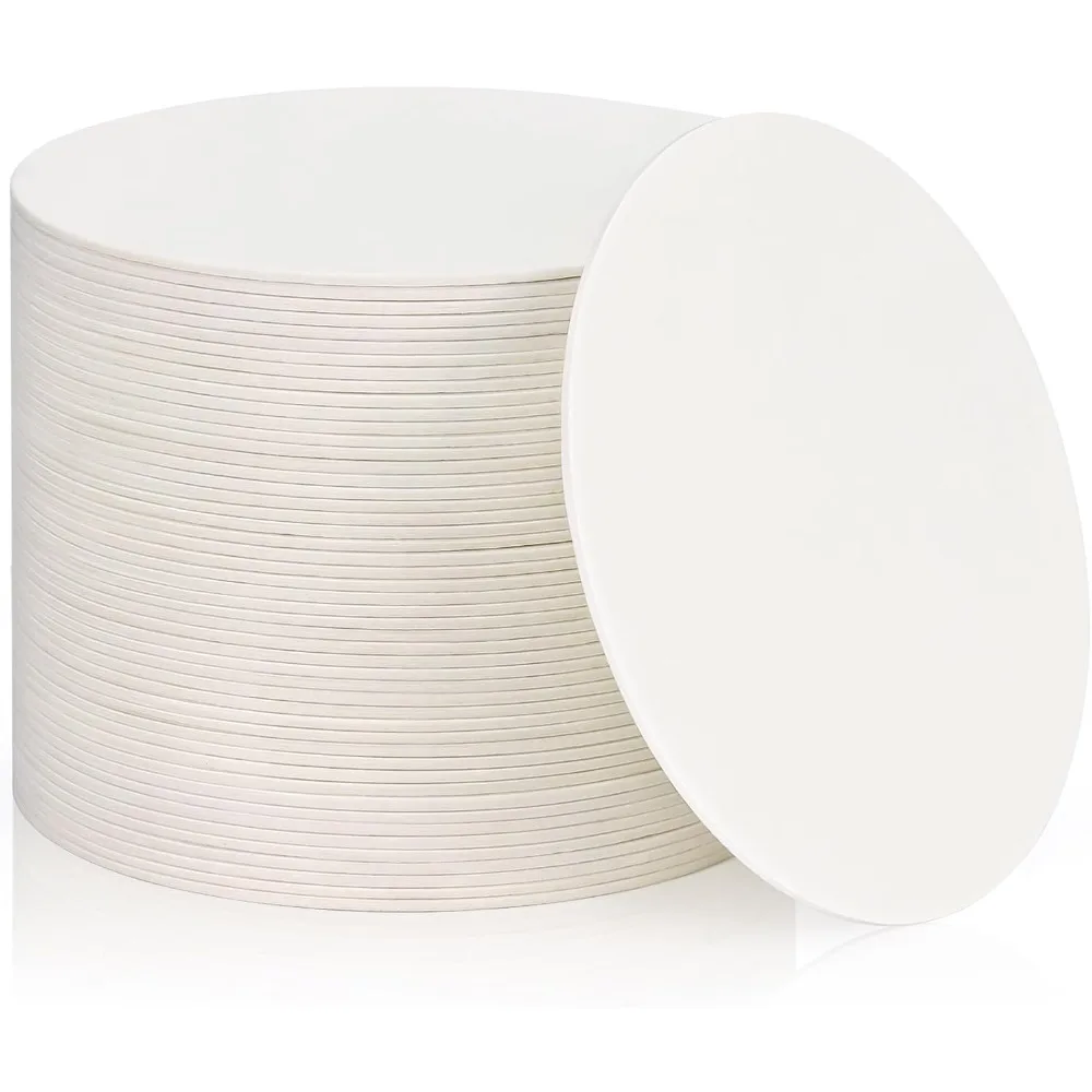 

50 Pieces Disposable Paper Coasters, hickened (1.5MM) 4 Inch Bar Coasters Bulk Absorbent Cardboard Blanks for Drinks D