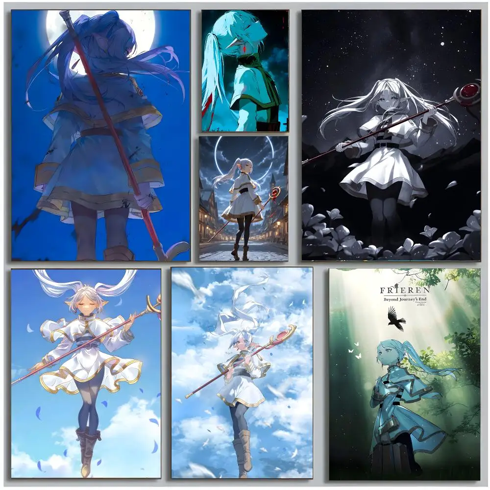 anime fantasy F-Frieren Beyond Journey's End Poster Modern Wall Art Bedroom Living Room Print Unframed