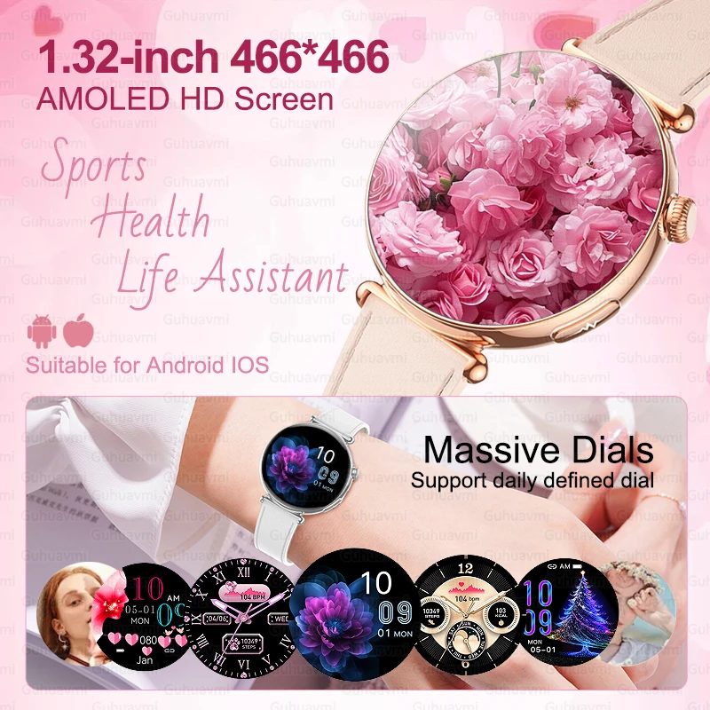 2026 New Nursing Grade Smart Watch For Women ECG Heart Rate Body Temp Monitor HD Bluetooth Call IP68 Waterproof Fitness Watches