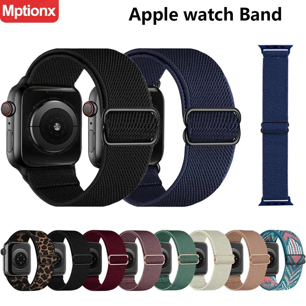 

Nylon Loop Strap for Apple Watch Band 9 45mm 49mm 41mm 44mm 40mm 42mm 38mm Bracelet Correa for iWatch Series Ultra 2 8 7 6 5 4 3