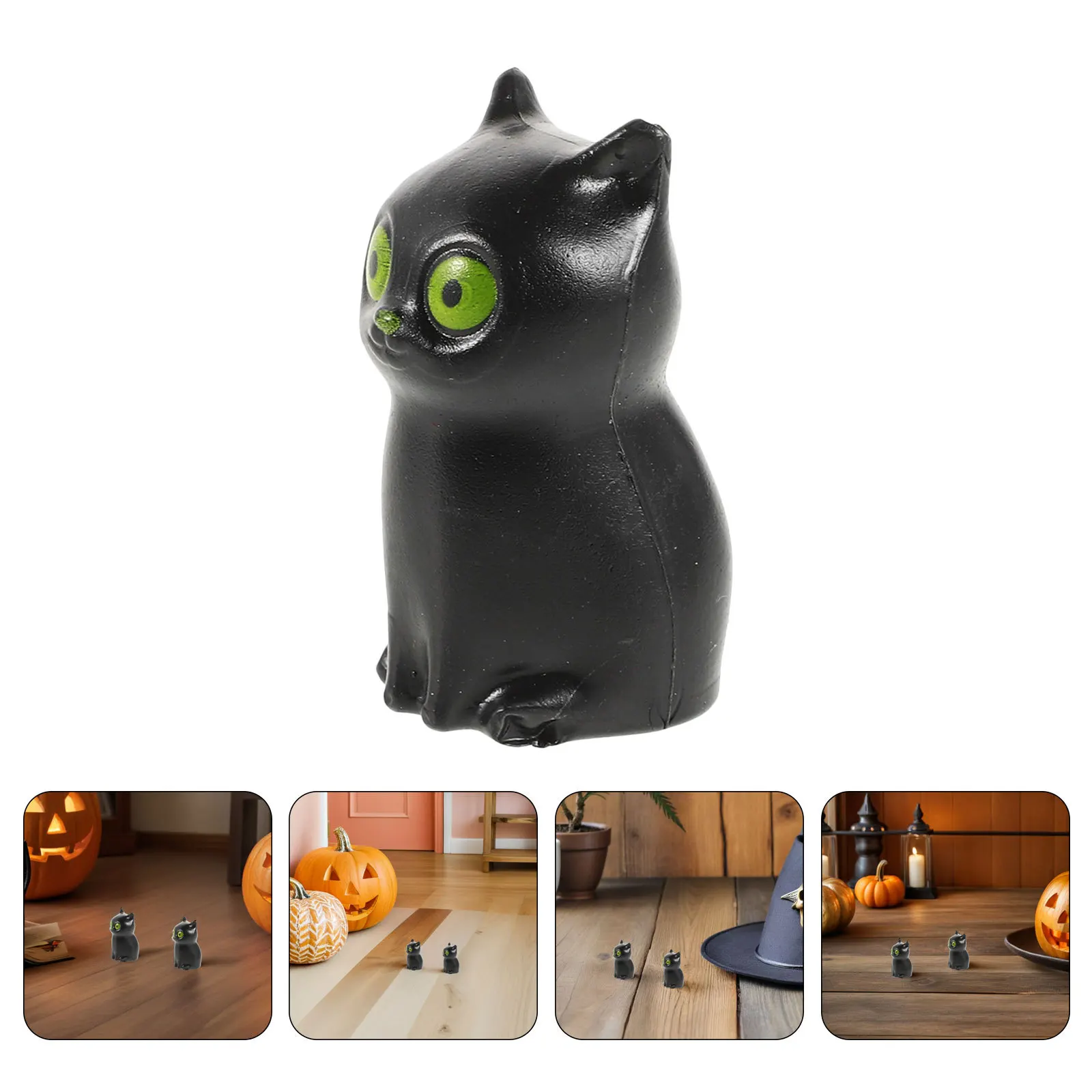 

100Pcs Fairy Garden Halloween Accessory Mini Horror Cat Decor Detailed Spooky Statuette for Indoor Outdoor Party Setup