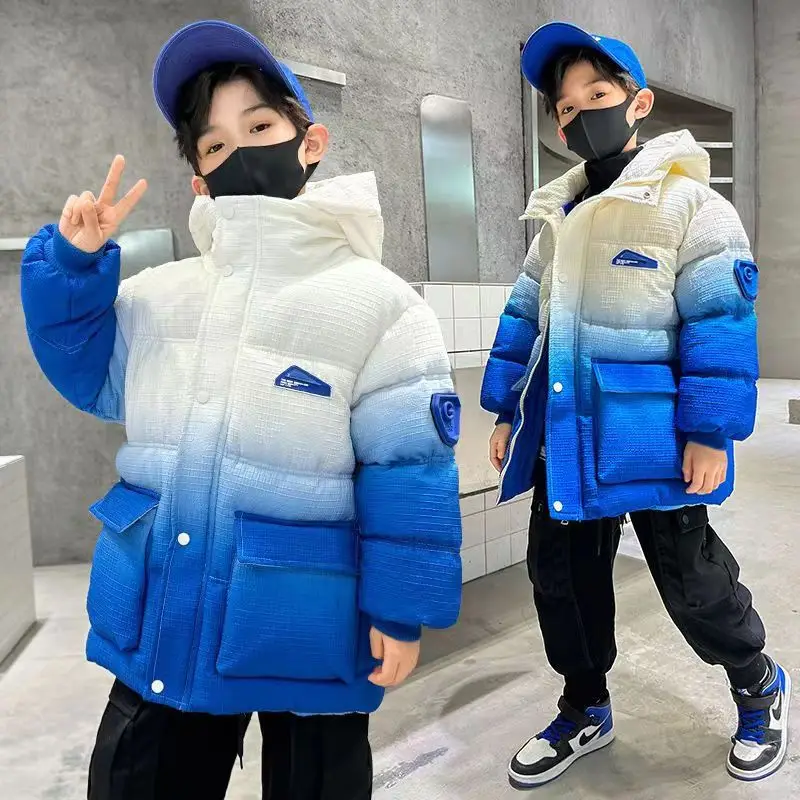 5-14 Years Teenager Winter Jackets For Boys Girls Coat Thicken Warm Kids Parkas Fashion Hooded Waterproof Outwear Child Clothing