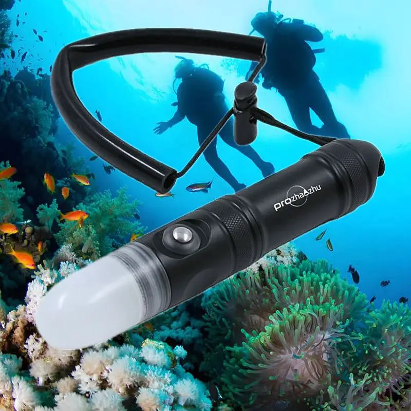 

Professional Diving Lamp 4000 Lumen LED Strobe Diving Light IP68 100M Rechargable 21700 Underwater Scuba Signal Light