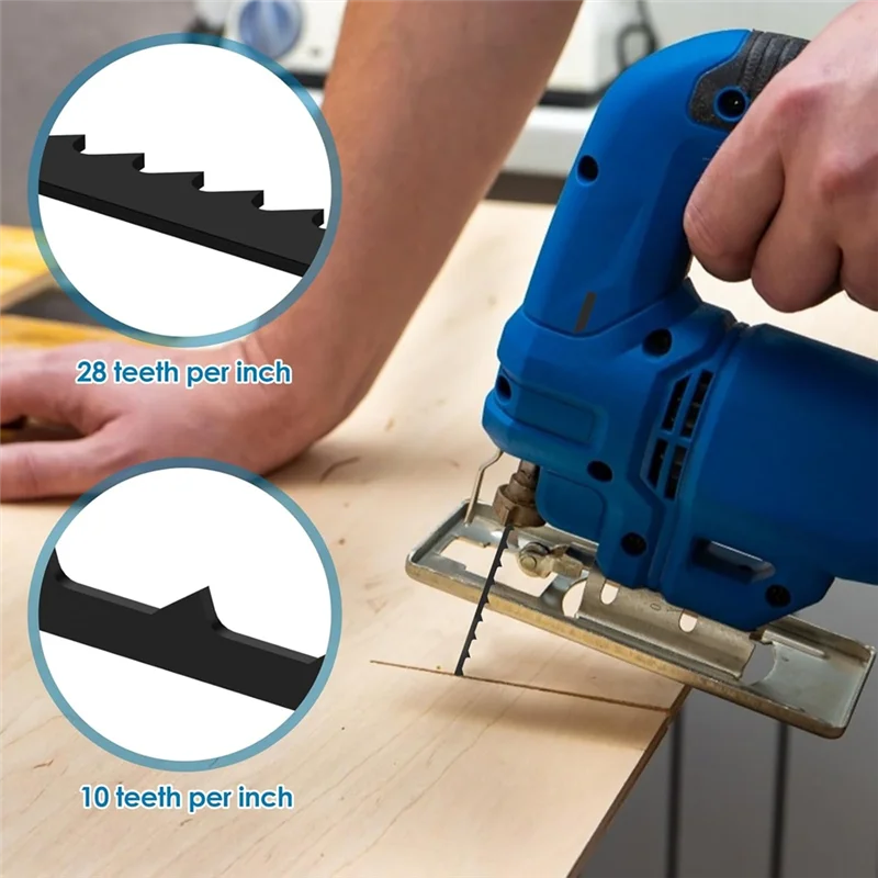 

A53Q-48 Pack Scroll Saw Blades High Carbon Steel Plain 10 TPI 28 TPI Scroll Saw Blades Assortment