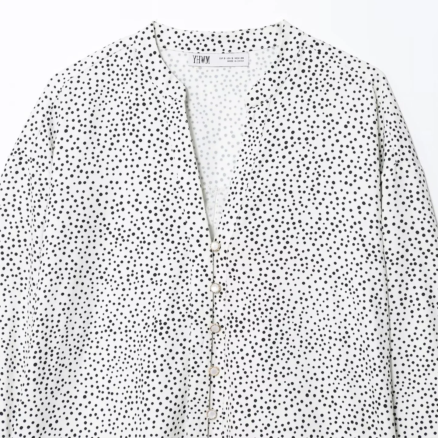 

ZARZ Faionable Polka Dot irt Женский свободный крой Long Sve irt Sli Весенне-летний топ Китайский художественный слэ