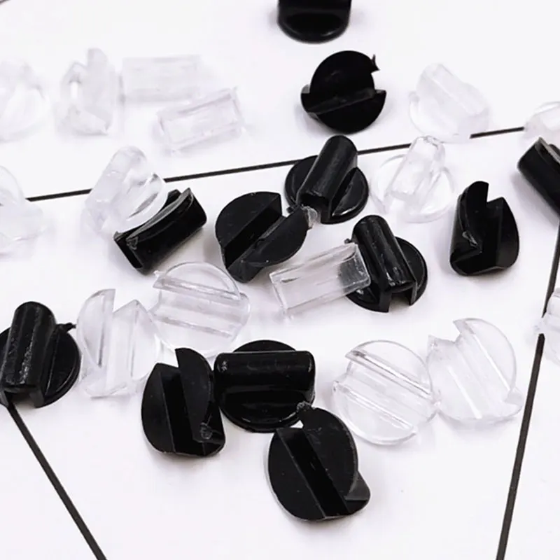50pcs Hair Rope Base Settings Plastic Buckle Hair Ring Holder fit 4mm Rubber Band for DIY Hairband Tie Circle Bow Jewelry Making