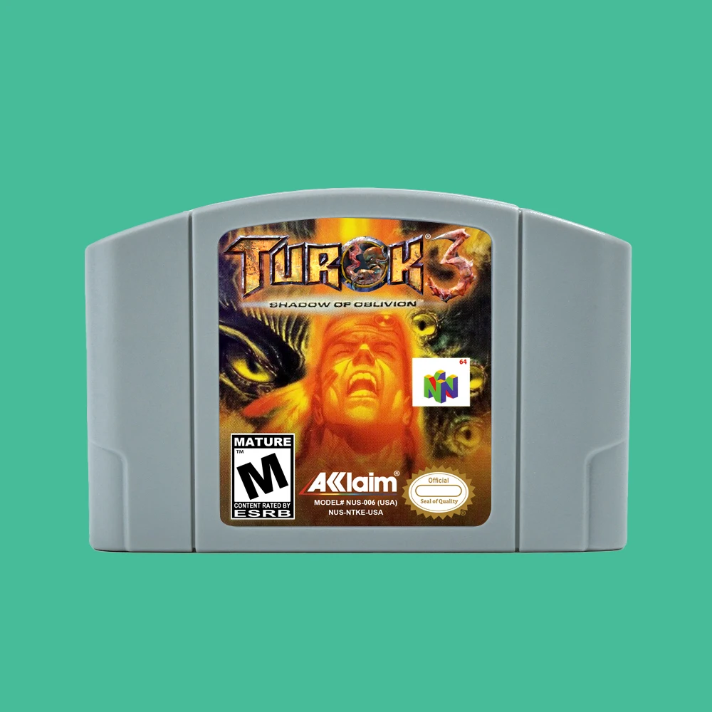 Turok 3 - Shadow of Oblivion 64 Bit Game Cartridge USA NTSC version or EUR PAL version For N64 Consoles