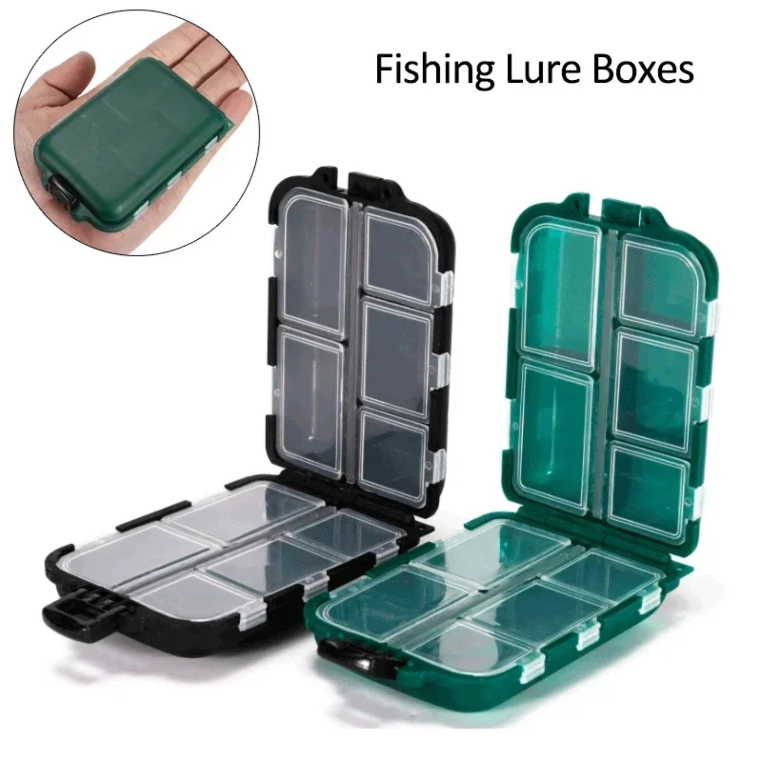 10 Compartments Fishing Lure Boxes Bait  Case  Tackle  Trays  Organizer  Accessory Waterproof